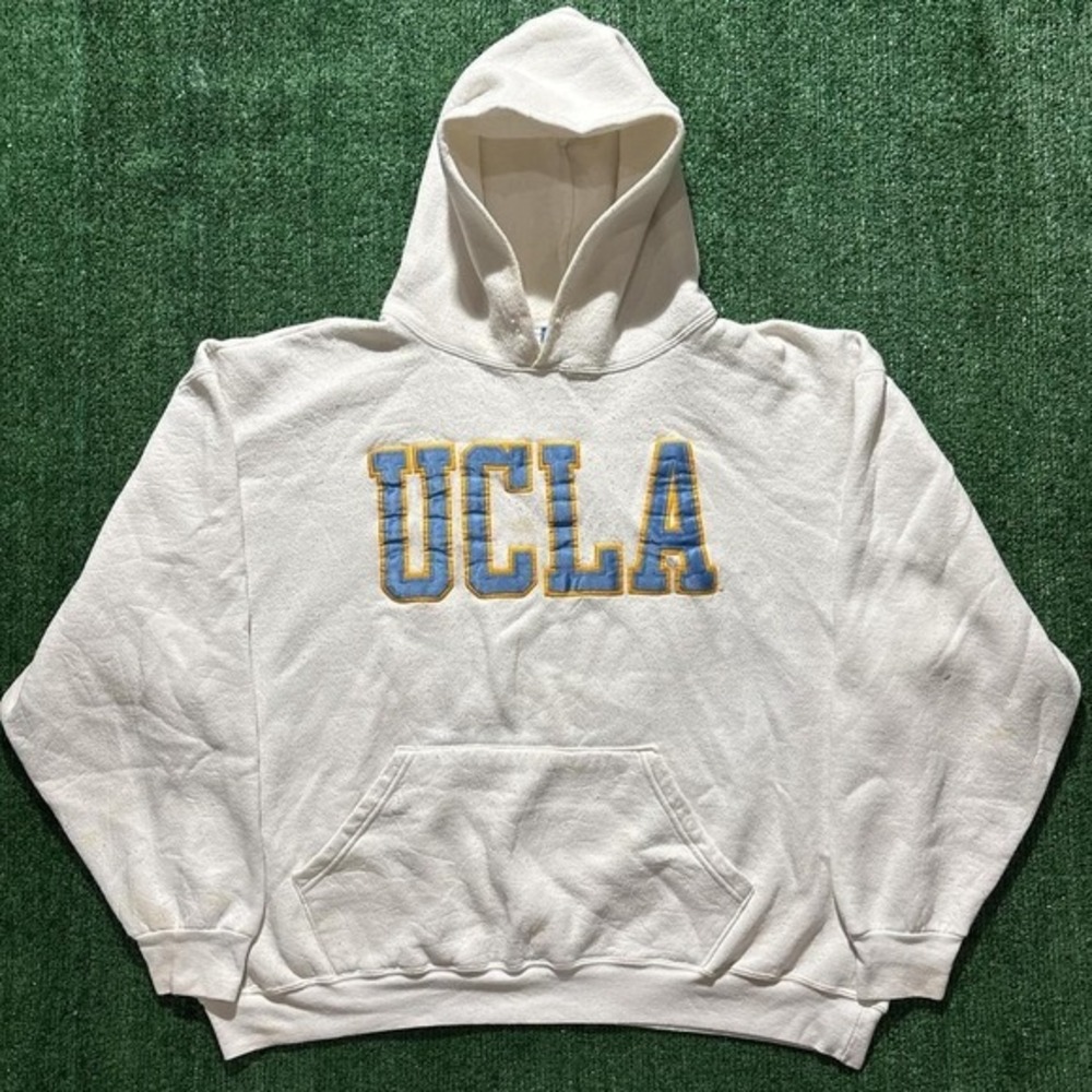 Vintage UCLA gold standard spell‎ out boxy hoodie Mens Size XL